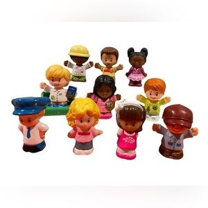 Lot of 10 Little People FIsher Price Wheelchair Police Boy Girl Toys